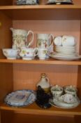 Vintage Pottery Jugs, Plates, Cow Creamer, etc.