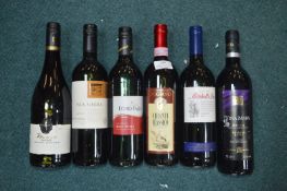 Six Bottles of Red Wine