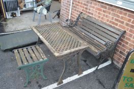 Garden Bench, Table, and an Occasional Table