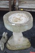 Garden Birdbath with Dolphin Design