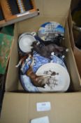 Pottery Plates, Horse Figures, etc.