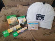 * selection of tea strainers and cosys