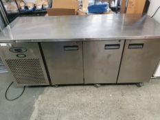 * Foster Pro 1/3 H-A 3 door prep top fridge