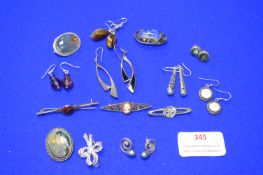 925 Sterling Silver Brooches and Earrings