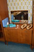 Retro Teak Mirror Backed Dressing Table