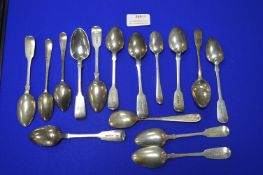 Fifteen Assorted Hallmarked Sterling Silver Teaspo