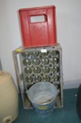 Brindley's Aluminium Beer Crate, Davenport Plastic Beer Crate, and a Corona Ice Bucket