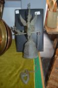 Decorative Brass Bell on Wooden Mount