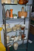 Five Tier Metal & Glass Shelf Unit