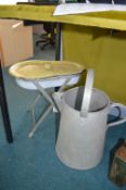 Vintage Enamel Baby Bath and a Large Aluminium Jug