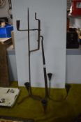 Two Reproduction Wrought Iron Candle Stands