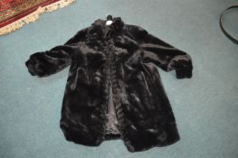Ladies Black Faux Fur Coat by Roman Originals Size