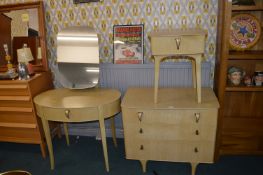 1960's Retro Bedroom Set Comprising Three Drawer C