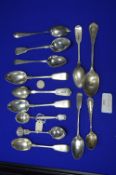 Hallmarked Sterling Silver Teaspoons etc.
