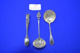 Two Hallmarked Sterling Silver Sifter Spoons plus