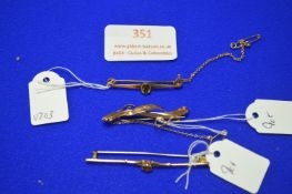 Three 9k Gold Brooches