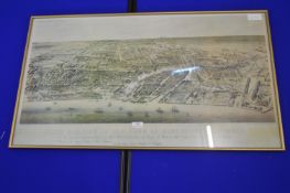 Reproduction Birdseye View of The Town Kingston Up