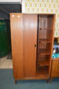 Retro Teak Roll Front Wardrobe