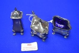 Hallmarked Sterling Silver Mustard and Salt plus C