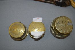 Three Victorian Brass Cart Axle Hubs