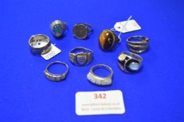 Nine 925 Sterling Silver Rings