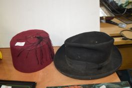 Black Trilby Hat and a Fez