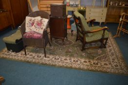 Floral Patterned Green Rug 295x200cm