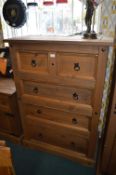 Solid Pine Two over Three Chest of Drawers