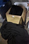 Box of Lengths of Black Fabric