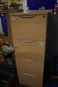 *Beech Effect Four Drawer Filing Cabinet (locked,