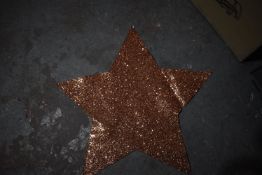 Box of Large Bronze Glitter Canvas Stars with Blac