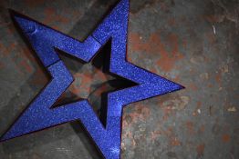 *75cm Blue Glitter Star in Red Frame