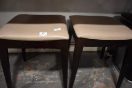 *Cream Leatherette Stool on Dark Wood Effect Base