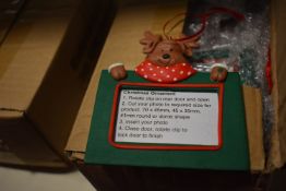 Box of 24 Reindeer Photo Frame Tree Ornaments