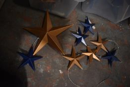 Line of Copper and Blue Suspended Stars