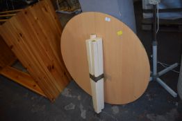 *Lightwood Effect Circular Table with White Painted Legs