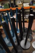 *Eleven Black Retractable Belt Barrier Stanchions