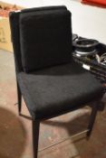 *Three Black Upholstered Chairs/Stool