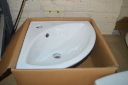 *Tavistock White Ceramic Corner Sink