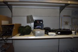 *Shelf of Electrical Items; Lights, Lamps, DVD Pla