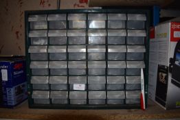 Plastic Desktop Multidrawer Unit and Contents