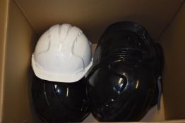 *Eight Black and One White Hardhats