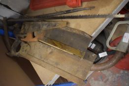 Quantity of Vintage Saws, Crowbar, Bow Saw, Screwd