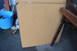 *Square Lightwood Effect Table on Folding Metal Leg