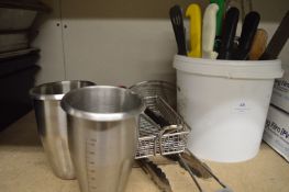 *Quantity of Cutlery and Chip Baskets, Stainless S