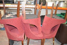 *Six Red Upholstered Chairs