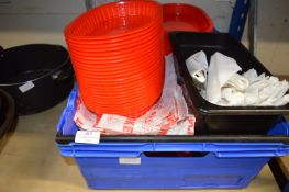 *Quantity of Disposable Cutlery, Plastic Trays, an