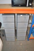 *Two Grey Five Drawer Storage Units