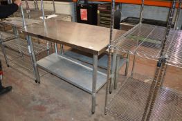 *Stainless Steel Preparation Table 120x60cm 90cm h
