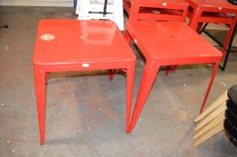*Two Red Metal Outdoor Tables